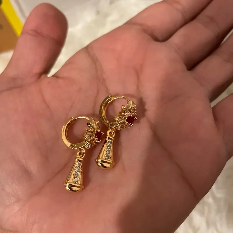 Rose Gold Plated Teardrop Dangle Stud Earrings for Women 4