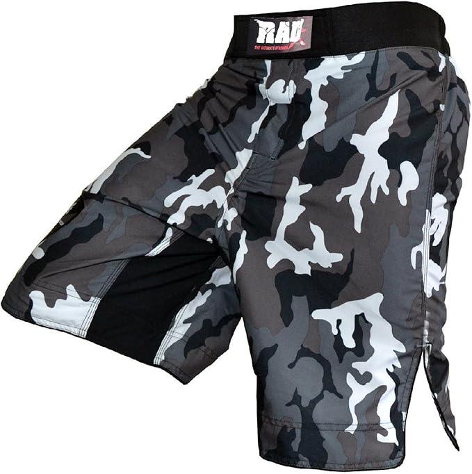 RAD MMA Fight Shorts Grappling UFC Short Kick Boxing Muay Thai Cage Fighting Shorts Camo Grey Camouflage Martial Arts Bottoms 0