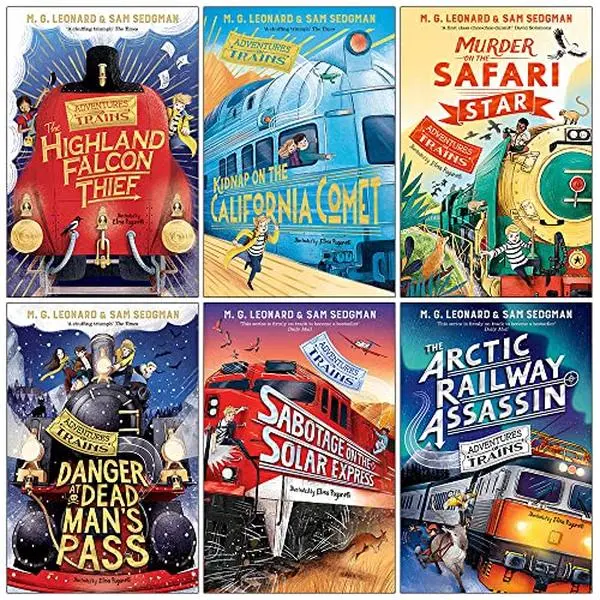 Adventures on Trains Series 6 Books Collection Set by M.G. Leonard & Sam Sedgman | Mystery, Thrilling Railway Adventures, Kids Fiction, 12+ Years