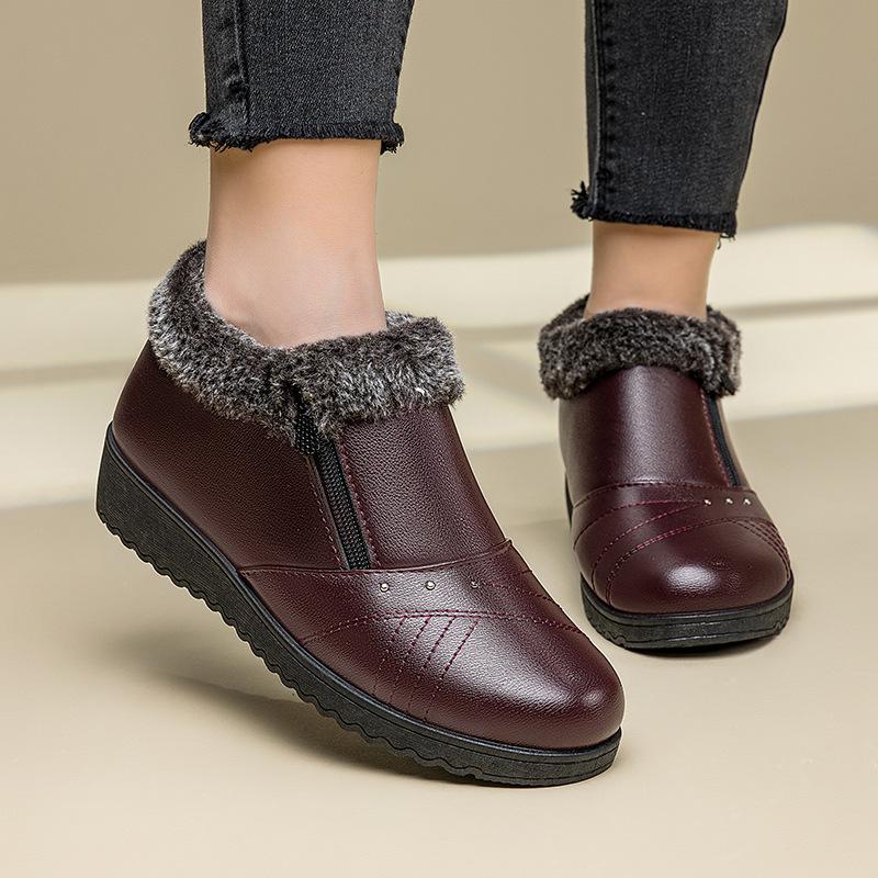 Product Introduction of 2024 Winter Velvet Women's Boots Outdoor warm non slip Footwear Soft soled fashion snow boots Casual wedge ladies shoes Botas Walking Shoes Girl 1