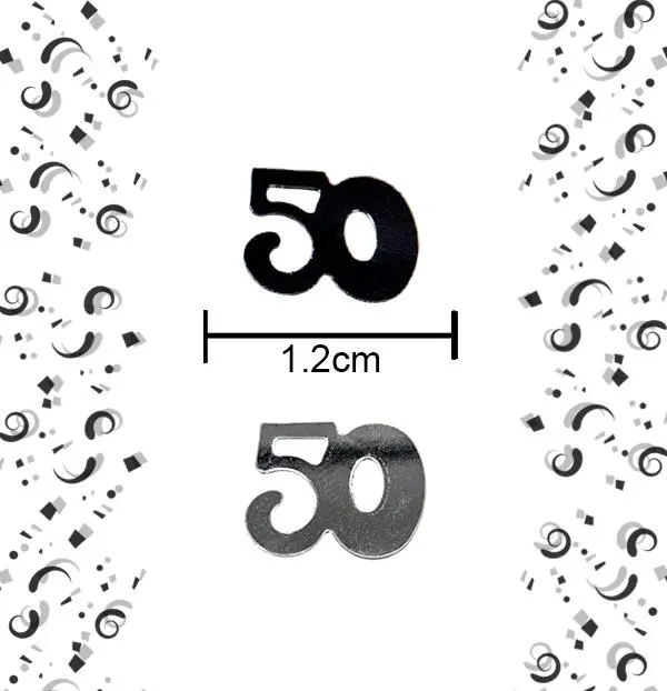 3 x 14g 50th Black Happy Birthday Party Glitz Table Confetti Sprinkles Decorations Set Ornaments 4