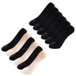 Ladies 6 pairs Invisible Low Cut No Show Socks Womens Breathable Combed Cotton Socks with Anti-Slip Grip & Flat Toe Seam Stretch Casual Socks Comfort Everyday Fabric Fit Seamless Soft Womenswear Basic Minimalist