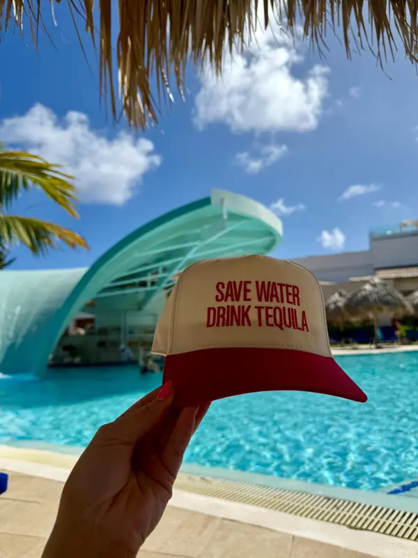 Save Water Drink Tequila Vintage Trucker Hat embroidered, Nashville Hat for Women, Country Concert Hat Day Drinking, vacation Hat for her 1