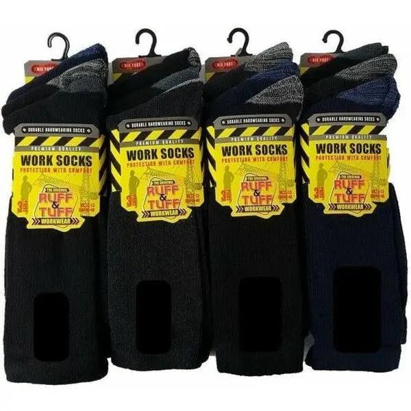 MENS WORK SOCKS BY RUFF N TUFF  SIZE 6 - 11