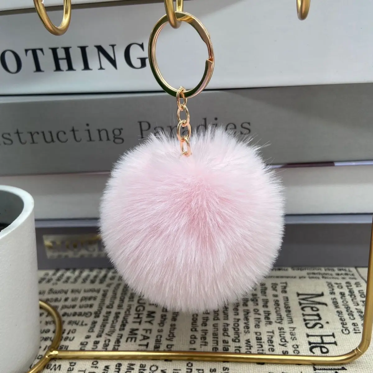 Fluffy keychain, super soft cute keychains for bags, sensory toys, pretty keychain
