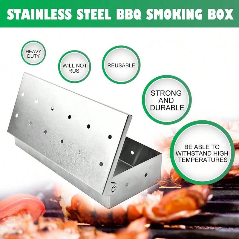Rainbow Snowman  Stainless Steel Smoking Box for Wood Chips - Adds Smoky Flavor to Meat & Vegetables, Ideal for Grills and Barbecues 4