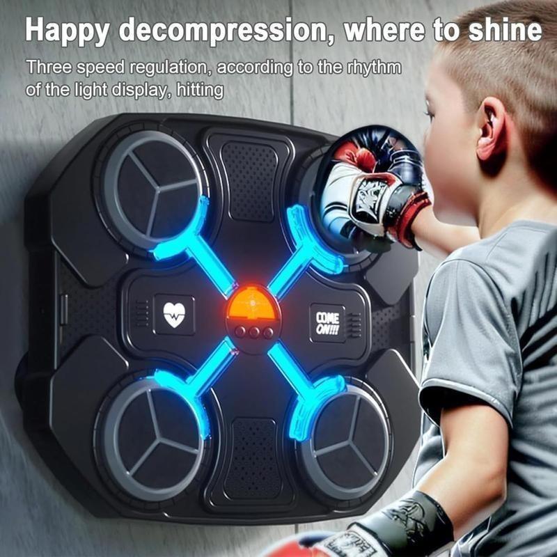 【2025】【2025】Wall Boxing Machine Smart Music Boxing Machine Speed with LED Lights Gloves Screentarget Training Equipment Wall Target Electronic Training Devices for Adult Kid Home Exercises 2