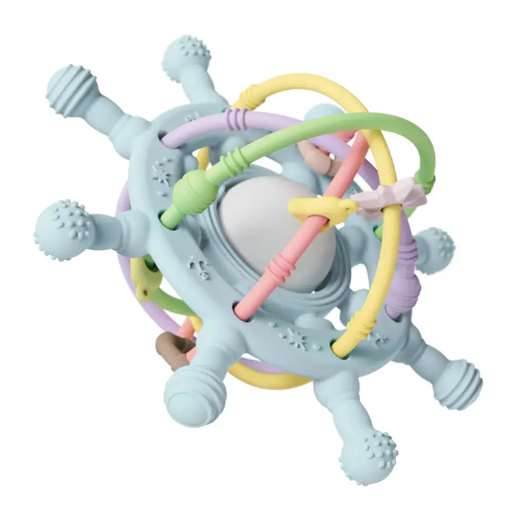 Silicone Rattle Teether Toy for Babies - Musical Toy for Sound and Visual Stimulation