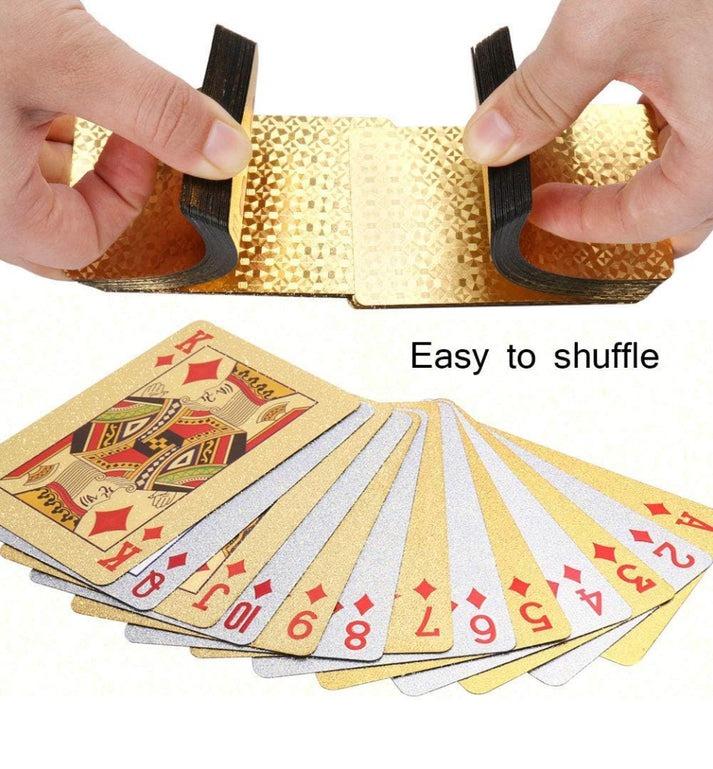Aafan Playing Cards Waterproof Poker Cards Plastic Gold Silver Foil Highly Flexible 5
