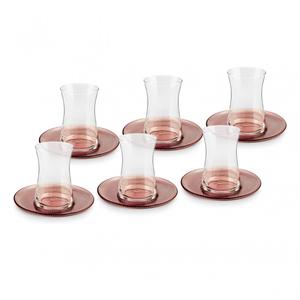 Karaca Juliet 12-Piece Turkish Tea Set for 6 People, Brown