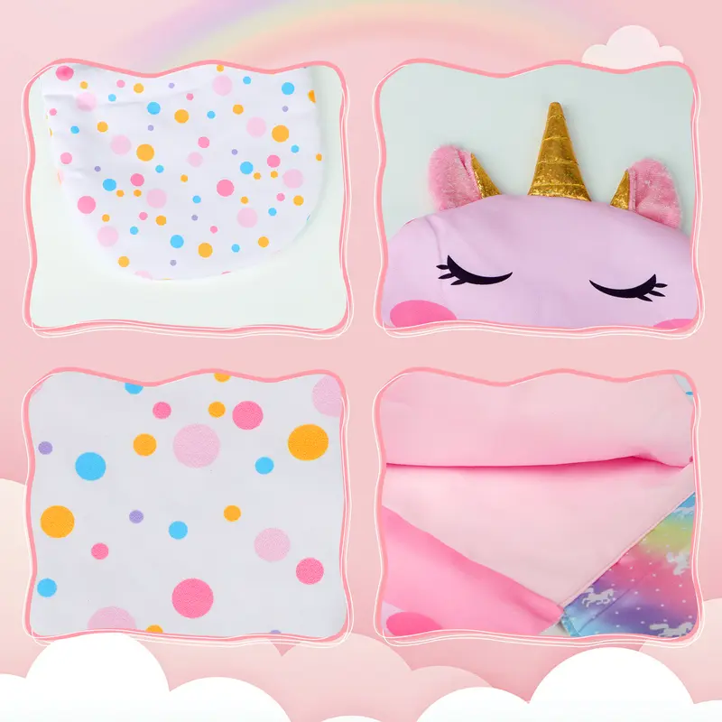 deAO Baby Doll Accessories Doll Pretend Toys Includes a Comfortable Sleeping Bag, a Soft Pillow,Aan Eye Mask And a U-shaped Pllow. (Doll not included) Suitable for 3 4 5 Years Old Children Gift 2