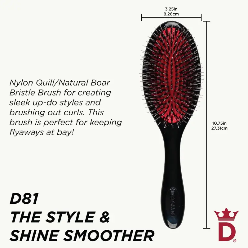 Denman Cushion Hair Brush (Medium) with Soft Nylon Quill Boar Bristles -Detangle and shine, adds gloss and shine to the hair, gently smooths and detangles... Heatless Haircare 1