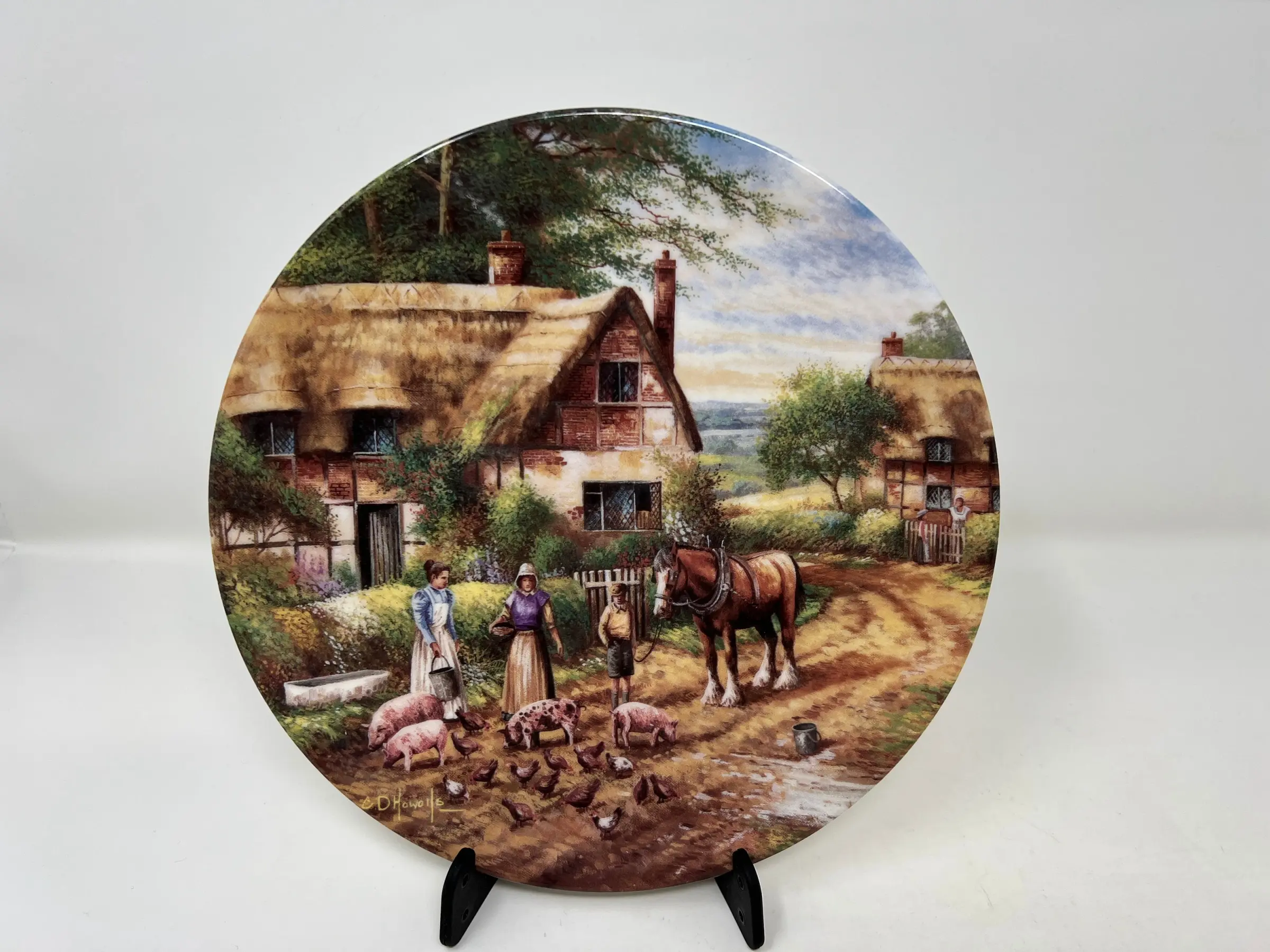 WEDGWOOD By Chris Howells, Country Days Series Limited Edition Picture Plates, Feeding Time Wall Plates, Wall Hanging Plates