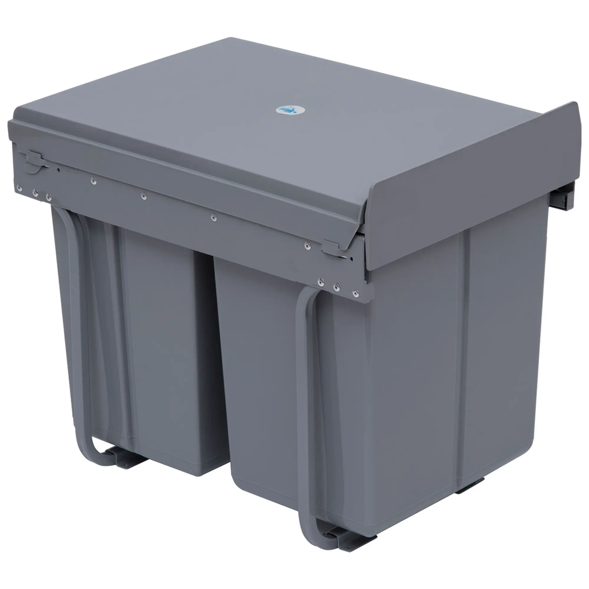Pull-Out Kitchen Recycling Bin with Soft Close Cover Cleaning