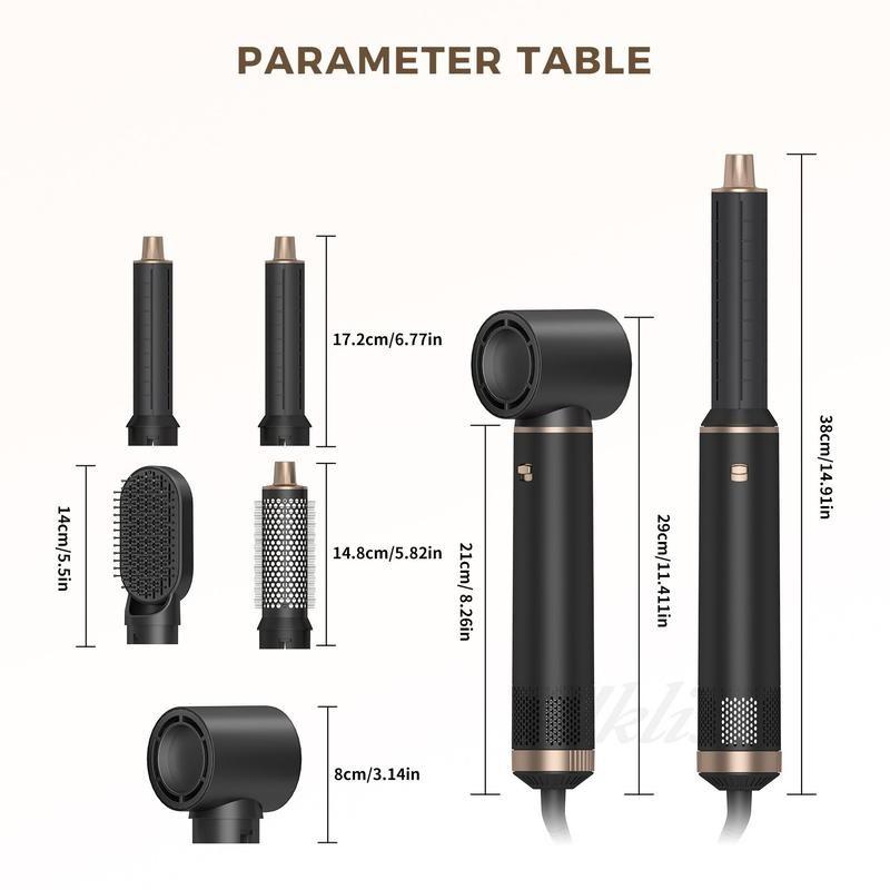 5 in 1 Multifunctional Hair Stylers, 1 Set Professional Hair Straight Curling Blow Dryer with Replacement Heads, Hair Styling Tool for Home & Salon Use, Hair Products 1