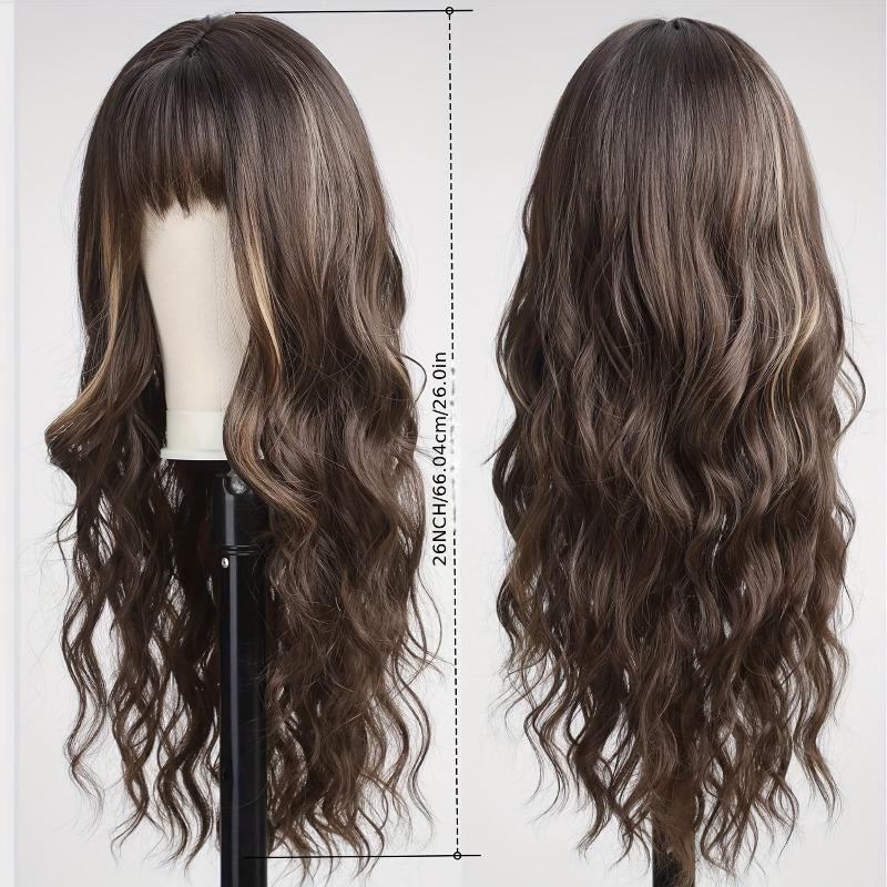 Highlight Long Curly Wavy Wig Synthetic Wig Beginners Friendly Heat Resistant Elegant For Daily Use Wigs For Women 4