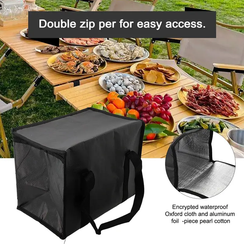 1 Pcs 16L/28L  Delivery Bag, Large Insulated Food Delivery Bag Insulated Reusable Grocery Bags Insulated Pizza Delivery Bags Warm & Cooler Bags for Food & Grocery Delivery Bag Hold 2