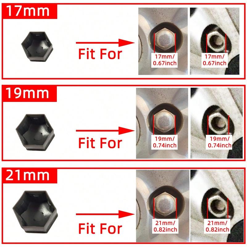 20Pcs Car Wheel Nut Caps Anti-Rust Auto Hub Screw Protection Covers Car Tire Screw Caps Nut Bolt Covers Auto Exterior 17mm/19mm/21mm 1