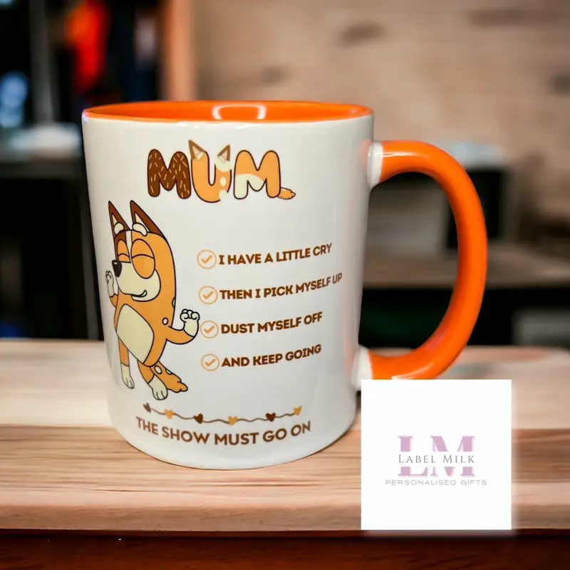 Bluey Mum Mug, Having a Cry Mug, Bluey Chilli Mug, Orange Mugs Drinkware Reusable Tumbler Cup Washable Ceramic Coffee Reuse christmas drinkingglass tea, Coffee Mug, Tea Mug, Mugs for mum 4