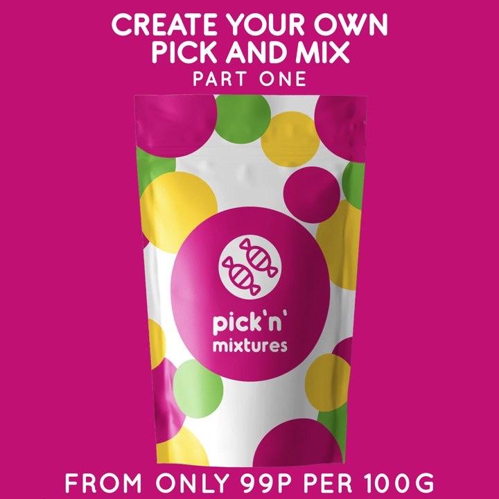 Create Your Own Pick n Mix - PART 1/4 - Select Minimum 5 Options - Resealable Pouch - 100G PER OPTION Bagged In the Same Bag > Candy Sweet Snack 0