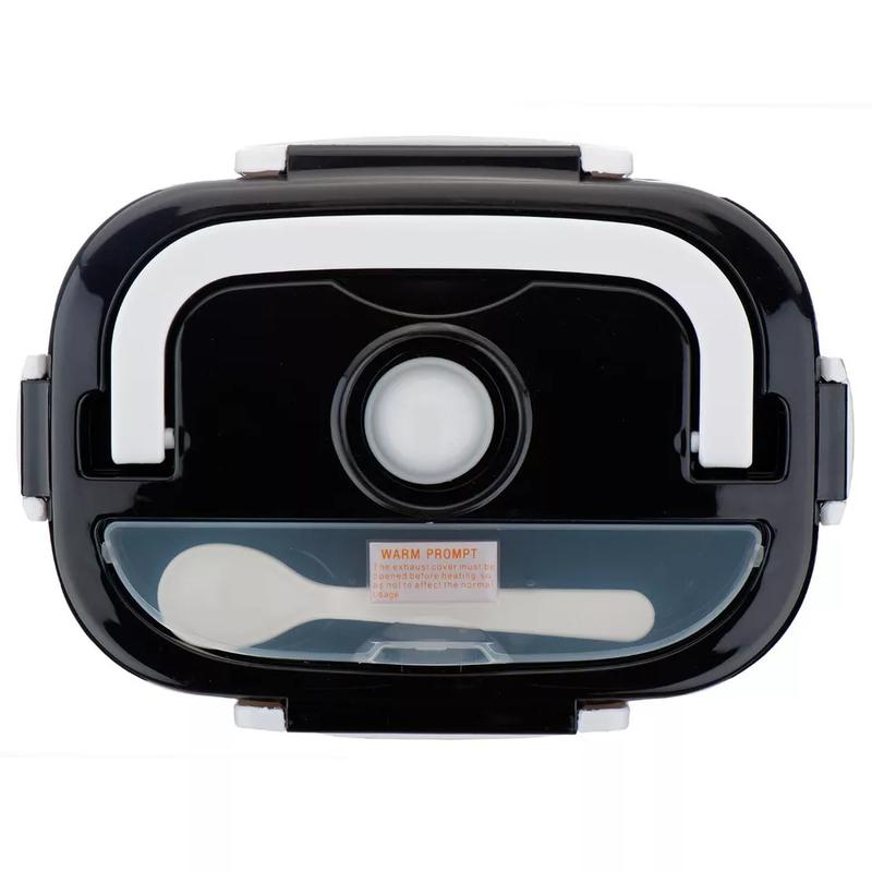Black Electric Heated Lunch Box Portable Food Warmer Lunch Bento Box 40W 1.5L 4