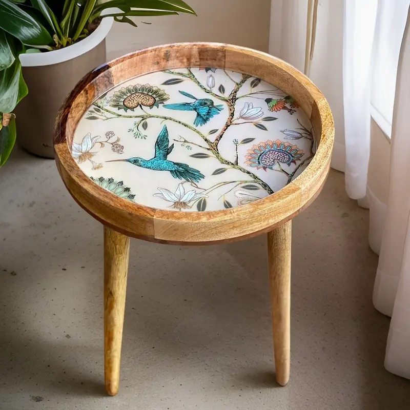 Hartsmede Handmade Side Table Solid Mango Wood Detachable Legs Ideal Corner Table for drinks Plants Flat Pack 2