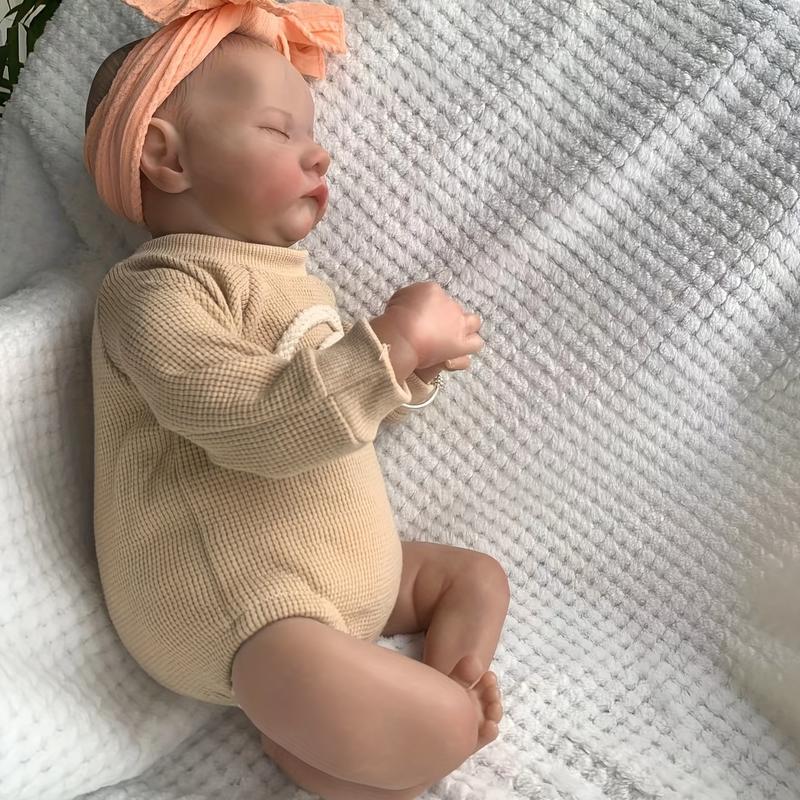 19-Inch Lifelike Reborn Doll - Soft Cloth Body, Poseable Limbs & Head, 3D Skin, Visible Veins, Perfect for Collectors, Youngsters 3