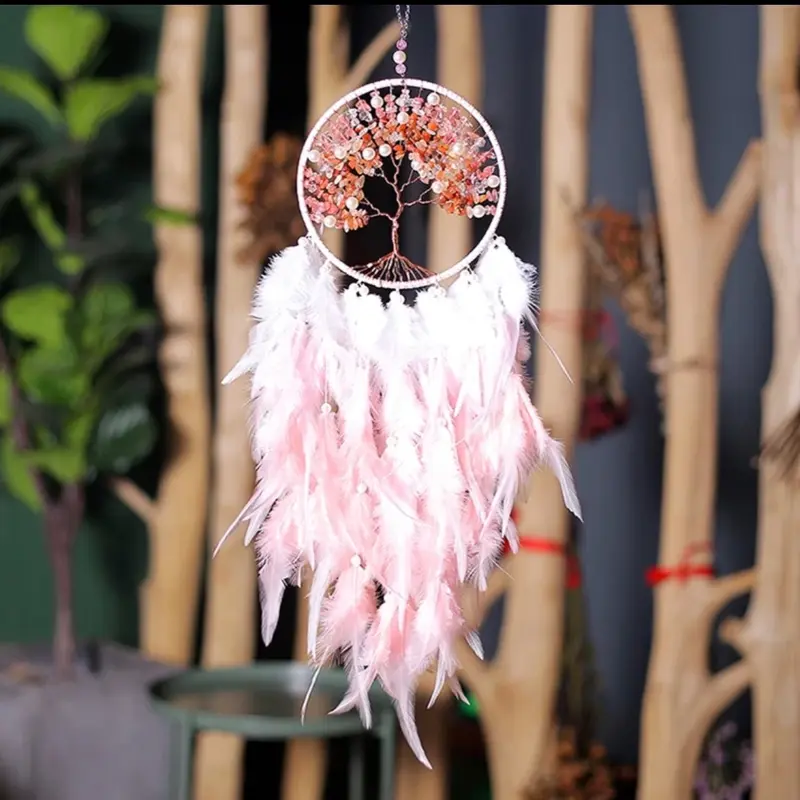 Gorgeous Strawberry Quartz Dreamcatcher - Love, Happiness, Joy, Optimism - Crystal Dreamcatcher 3