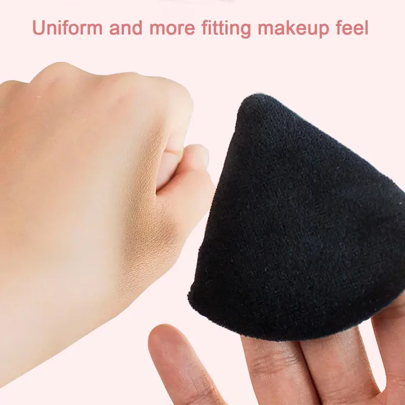 8 Pcs Powder Puff Face Triangle,2 Colors Face Makeup Puff Wet Dry Dual-Use,Face Powder Puff for Under Eye Makeup Applicator(Pink&Black) 6