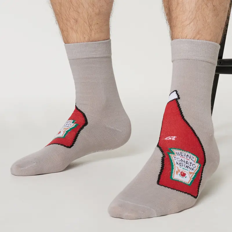 HEINZ Mens Socks Pack of 3 Ketchup Crew Socks for Men 4