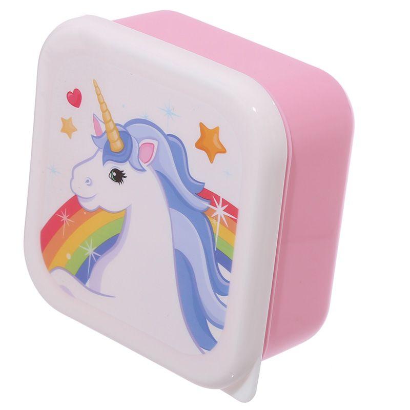 PUCKATOR Enchanted Rainbows Unicorn Set of 3 Lunch Box Snack Storage S/M/L - - Lunchbox with Multi Compartments - Small Food Containers - Lunchbox for Adults and Kids - Girls Boys Lunchbox Tableware 6