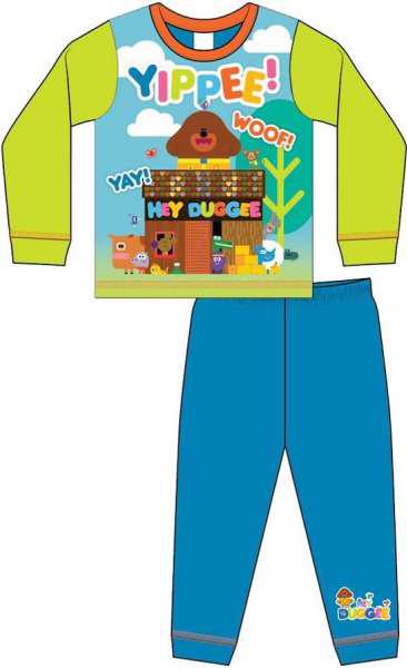 Product Introduction of Hey Duggee Boys Pyjamas Pjs Nightwear Two Piece Set Sleepwear Toddler Kids Childrens Long Sleeve Top Trousers Character Dinosaur Squirrel Club Sublimation Smile 5