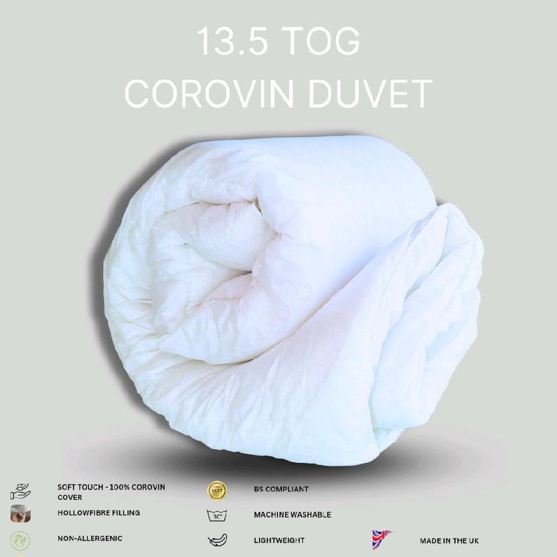 Luxurious Corovin Winter 13.5 Tog Duvets –  Super Soft Cover, Comfort, Warm, Non-Allergenic, Easy Care, Single, Double, King, Super King duvet 1