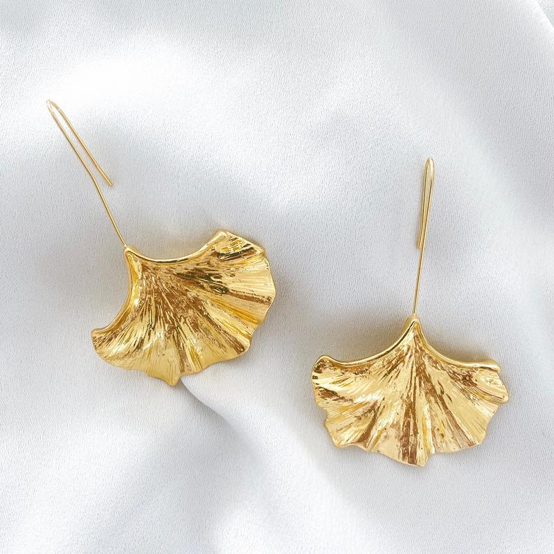 Drop Fan Gold Leaf Earrings earings 6