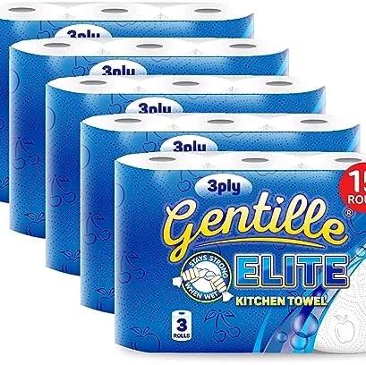 Gentille Elite Kitchen Towel 3ply 15rolls All Purpose Use Thick Strong Kitchen Towel Cleaning Household paper 4