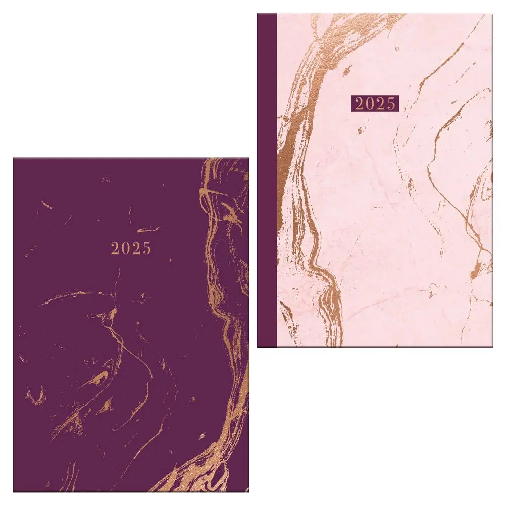 2025 A5 Week to View Hardback bound Stylish Pastel Hardcover Diary Year Fashion Planner Organizer
