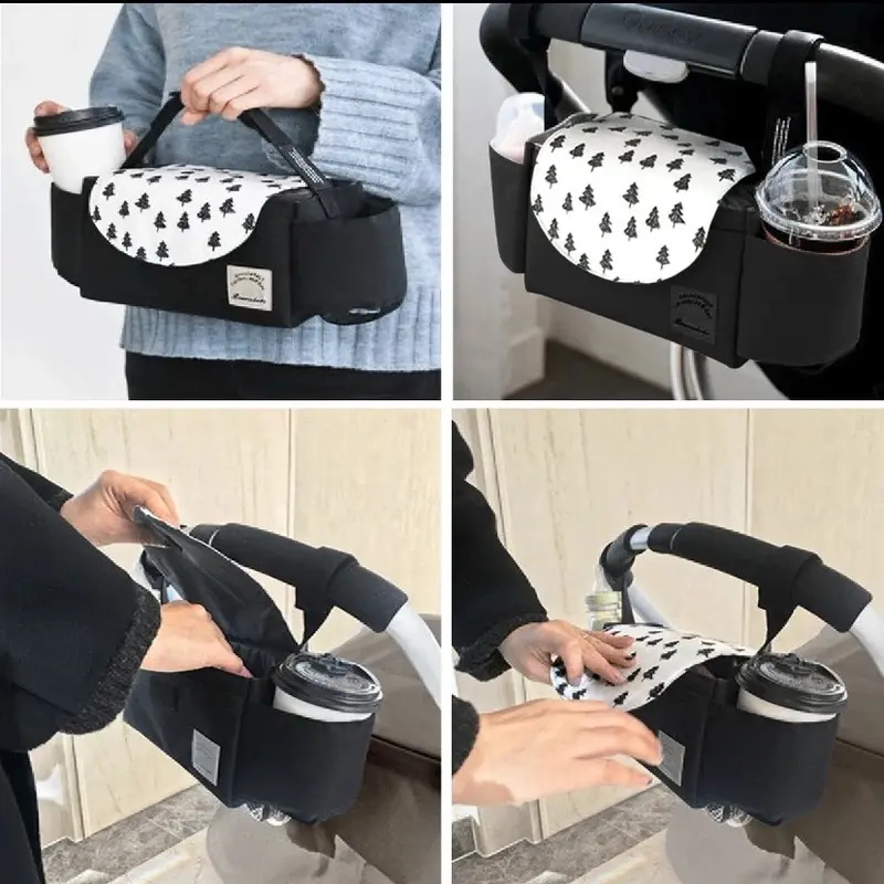 Multifunctional Pushchair Stroller Pram Organiser Bag Grey Baby Toddler 4