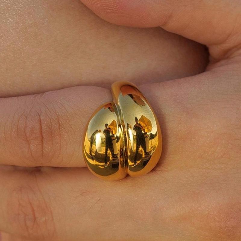 Uworld 1pc Casual Stainless Steel Ring With Bold Heart-Shaped Design, Water Resistant, Party & Everyday Decorative Jewelry Ring 4