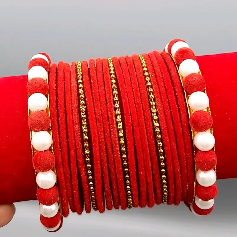 Velvet Bangles Set for Women - Perfect for Any Occasion mehndi jewellery desi bangle couple jewelry 2
