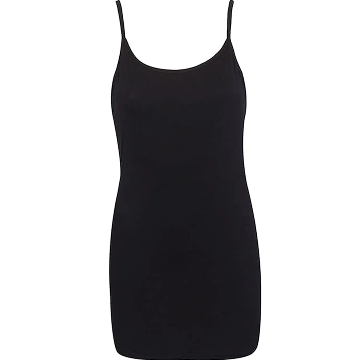 H&F Women’s New Plain Sleeveless Ladies Stretch Round Scoop Neckline Long Strappy T-Shirt Camisole Vest Tank Top 8-28 Casual Fit Clothing Womenswear Comfortable