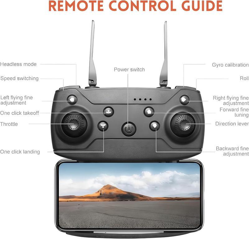 SkyVision Foldable Drone with HD Camera, 360° Stunts, rechargeable Battery & Case - Beginner-Friendly for Aerial Photography & Travel - Charging, Portable 6
