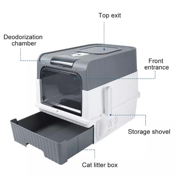 Product Introduction of Large Smart Cat Litter Box with Self Cleaning, Drawer and Deodorize Cat Potty Tray robot 9
