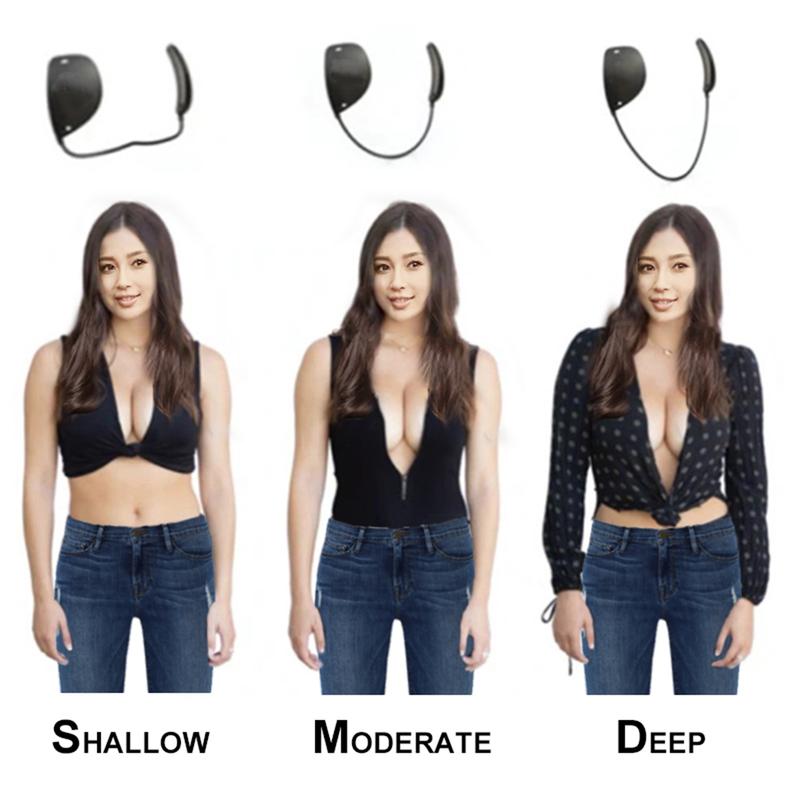 Product Introduction of Strapless Stick-On Push-Up Invisible Bra - Backless Bras for Women - Self-Adhesive Wireless Bras with Adjustable Straps - Nude, Black 2