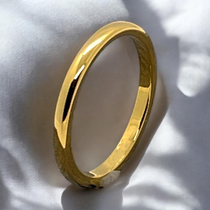 Slim Band Ring in Titanium Steel with 18k Gold Plating 1