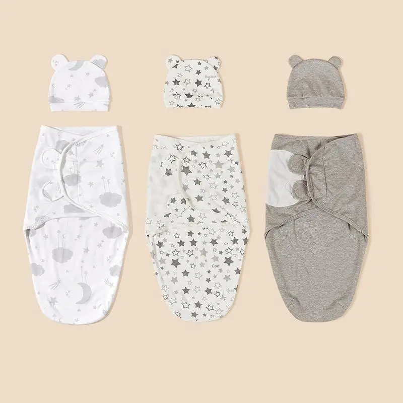 Baby Anti-shock Swaddle Cotton Printed Wrap Spring/Summer Baby Wrap Two-piece Baby Anti-kick Blanket 8