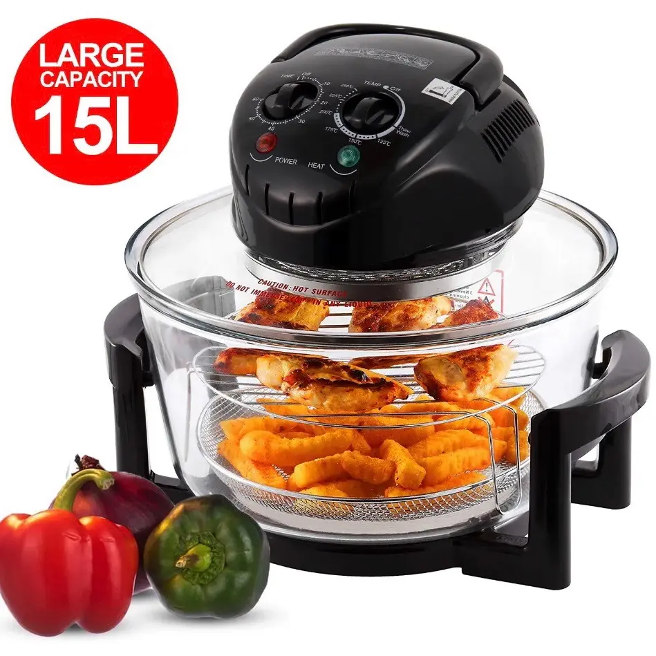 Halogen Convection Oven Appliances Cooker Air Fryer Oven Low Fat Multi Function Oven Toughened Material Healthy Air Cooking Self-Cleaning Mode 60 Minute Timer Kitchen Accessories Xmas Christmas Birthday Gift Gifts