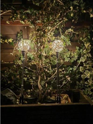 Set Of 4 Solar Copper Wire Globe Stake Lights Brand New in The Box 3