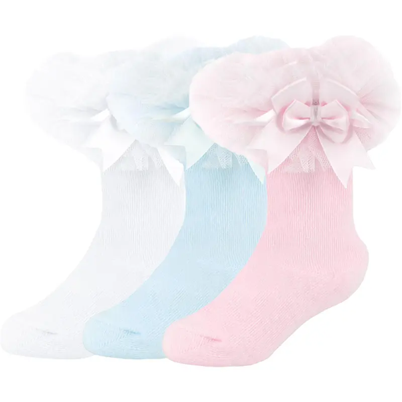 Infant Baby Girls Tutu Socks with Bow Frilly Cotton Comfortable for Daily Wear Durable and Stylish Newborn Socks UK Shoe Size (0-0)0-3 Months, (0-2.5)6-12 Months (3-5.5) 12-24 Months 0