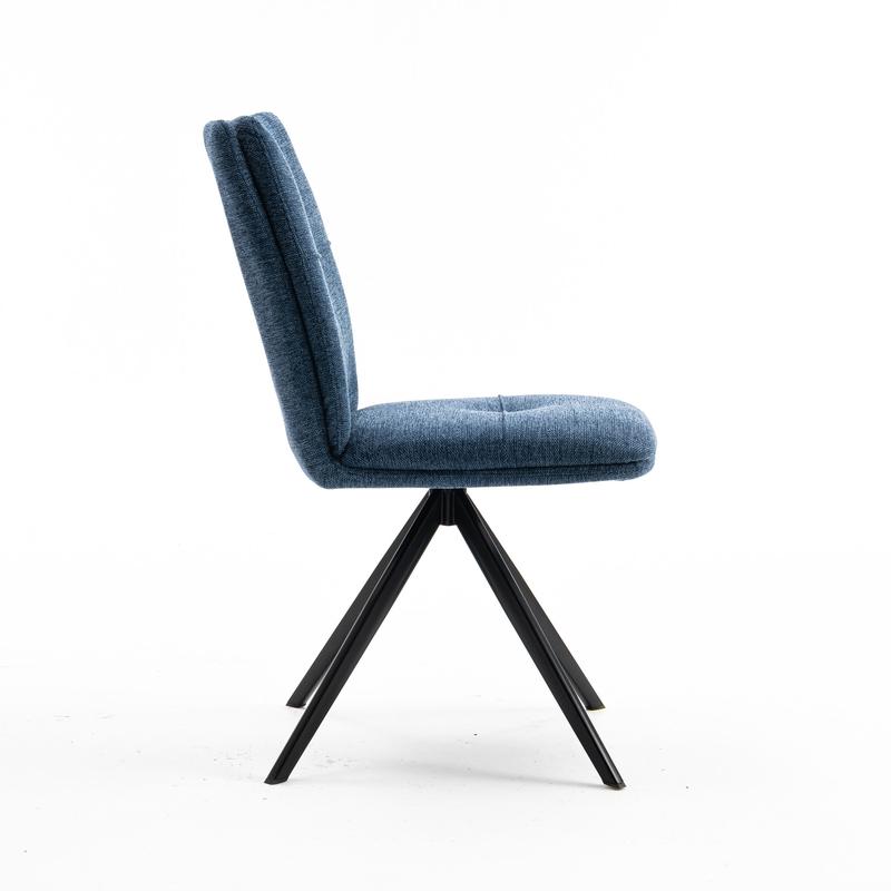 Set of 4 Luna Modern Fabric Dining Chair Padded Seat Metal Legs 4