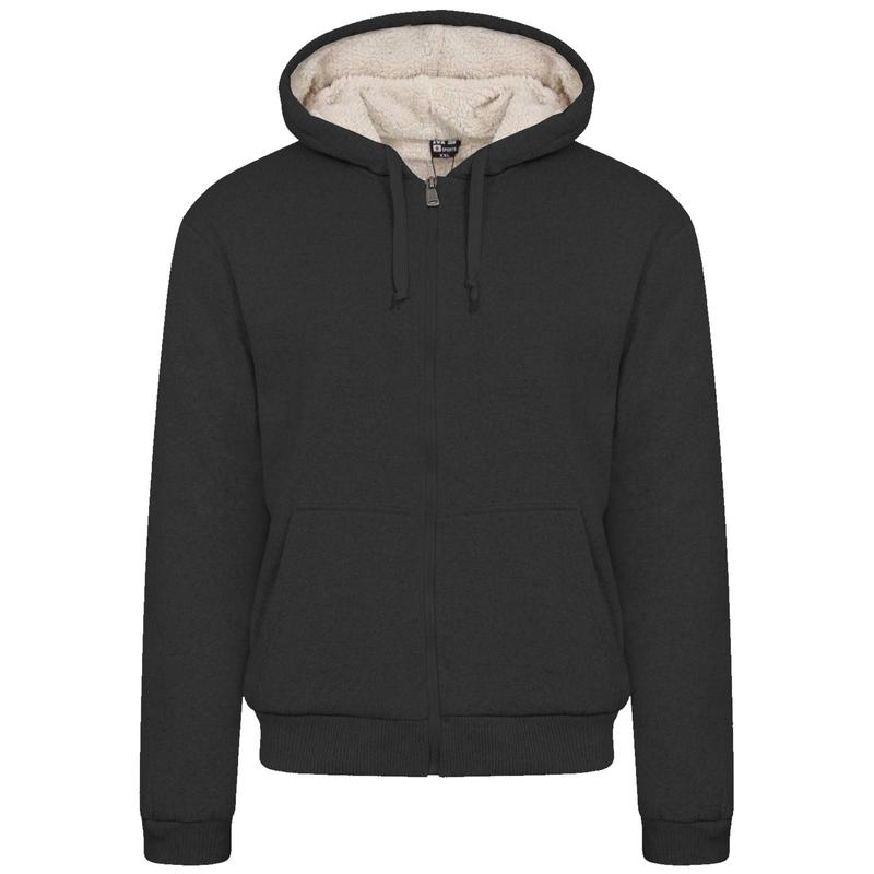 Mens Brave Soul Fur Lined Zip Up Hoodie Sherpa Borg Sweatshirt Winter Jacket New Menswear Pocket 5